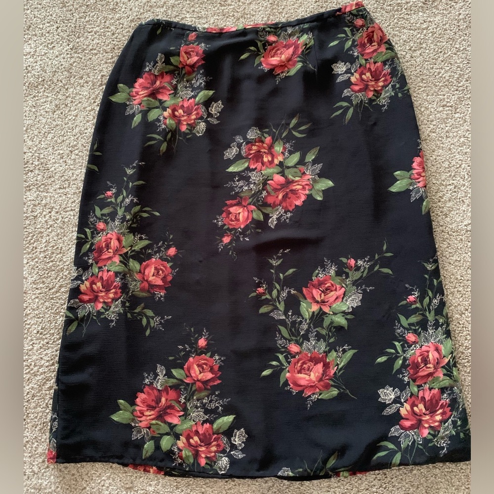 Vintage Emma James by Liz Claiborne Rose Floral Skirt size 16W